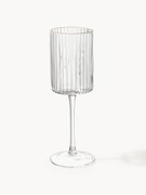 Set di 4 bicchieri da vino in vetro soffiato con bordo dorato Aleo