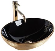 Lavabo da appoggio Rea Sofia Black / Gold Brush