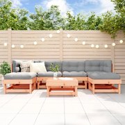 Set divani giardino 7 pz con cuscini legno massello di douglas