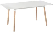 Tavolo da pranzo estensibile legno chiaro/bianco 120/155 x 80 cm MEDIO 