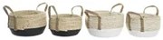 Set di Cestini DKD Home Decor 33 x 33 x 20 cm Fibra naturale (2 Unità)