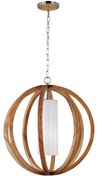 Sospensione Industrial Nordica Allier Legno Acciaio 1 Luce E27 D66Cm