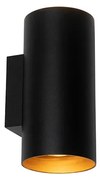 Lampada da parete intelligente nera con oro 2 luci incl. Wifi GU10 - Sab