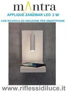 Mantra applique Zanzibar  led 3W con faretto e basetta wireless