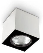 Plafoniera Moderna Mood Square Alluminio Bianco 1 Luce Gu10 7W 3000K D15Cm