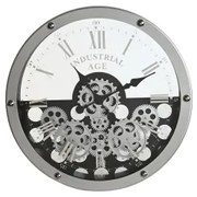 Orologio da Parete Home ESPRIT Nero Argentato Metallo Cristallo Ingranaggi 52 x 8,5 x 52 cm