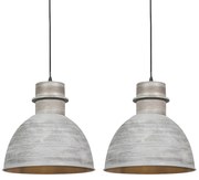 Set di 2 lampade a sospensione country grigio - DORY