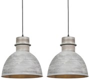 Set di 2 lampade a sospensione rustiche grigie - Dory
