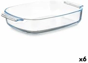 Teglia da Cucina Con manici Trasparente Vetro Borosilicato 3,8 L 38 x 6,5 x 25,4 cm (6 Unità)