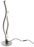 Lampada da tavolo di design nera con argento con LED dimmerabile a 3 livelli in Kelvin - Blaze
