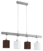 Lampadario Industrial Townshend 2 4 Luci Metallo Bianco E Bianco Patinato