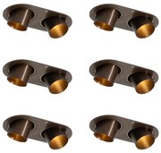 Set di 6 faretti da incasso bronzo scuro GU10 35mm orientabili 2 luci - Installa