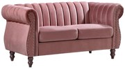 Divano Chesterfield 2 posti in Velluto Rosa antico - TRUMBO