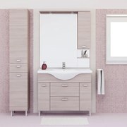 Mobile bagno da terra con lavabo L 100 x H 80 x P 33.5 cm larice 2 cassetti per vasca centrale Rimini
