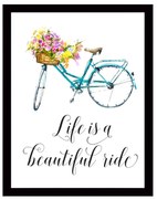 Quadro murale su tela in cornice nera Bicicletta, 29 x 24 cm - Tablo Center