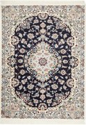 Nain Tappeto persiano 130 x 100 Blu (Iran) Annodato A Mano