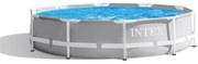 Intex - 26702NP – Piscina Fuori Terra Prisma Frame Rotonda, Pompa Filtro 1250 L/h, 4485 l, Acciaio e pvc, Grigio, 305x76 cm