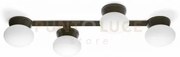 Fuji lampada da parete o soffitto 4 luci grigio tortora diffusore b...