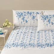 Completo Lenzuola Singolo Bluette Myosotis Caleffi, in