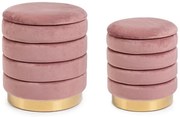 Set di 2 pouf DARINA colore rosa