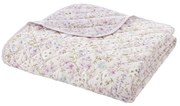 Copriletto lavanda/beige in cotone con rivestimento trapuntato 220x230 cm Ditsy Floral – Bianca