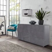 Credenza Moderna con 2 Ante Battenti e 3 Cassetti in Ardesia PING