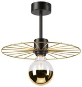 Lampadario a sospensione con supporto rigido MONTANA 1xE27/15W/230V diametro 30 cm oro/nero