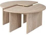 Tavolino da salotto componibile effetto legno beige