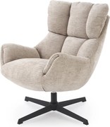 Poltrona girevole Orinoko in tessuto beige – H87 cm