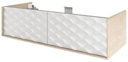 Mobile da bagno sotto lavabo SENSEA Neo Frame bianco e rovere laccato lucido L 120 x H 32 x P 48 cm 2 cassetti, lavabo non incluso