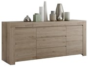 Credenza 2 ante 3 cassetti finitura rovere L184 cm TINO