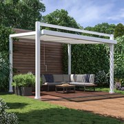 Pergola Odyssea in alluminio struttura bianco L 380 x P 319 x H 267 cm