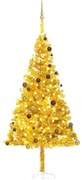 Albero di Natale Preilluminato con Palline Oro in diverse misure PET, Albero di Natale Preilluminato con Palline Oro 240 cm PET