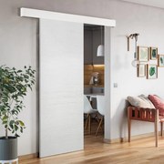 Porta scorrevole Mast in mdf bianco, L 93 x H 212 cm, con binario Atelier bianco Reversibile