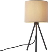 Lampada da tavolo moderna a treppiede color talpa con paralume in velluto - Luz