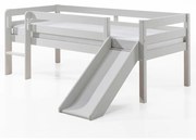 Letto rialzato per bambini bianco con scivolo , 90 x 200 cm Pino - Vipack