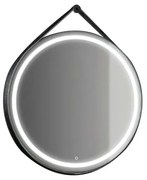 Specchio con illuminazione integrata completo di faretto bagno tondo L 60 x H 60 x P 3 cm