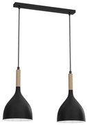 Lampadario a sospensione con filo NOAK WOOD 2xE27/60W/230V