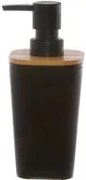 Dispenser sapone nero in bambù, da 7,6x7,3x17,5 cm