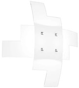 Plafoniera Moderna Tetris Metallo Bianco Vetro 4 Luci E27B55Cm