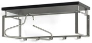 Attaccapanni da parete nero/argentato in metallo con scaffale 70 cm Rex – Spinder Design