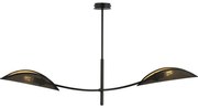 Lampadario a sospensione con supporto rigido LOTUS 2xE14/10W/230V nero/oro