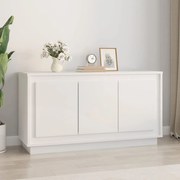 Credenza bianco lucido 102x35x55 cm in legno multistrato