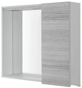 Specchio Contenitore 70x60 Cm Un'Anta Con Illuminazione Led Feridras "Stella" Grigio