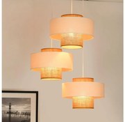 Brilagi - Lampadario a sospensione con filo DALLAS 3xE27/15W/230V marrone/color crema/bianco