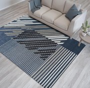 Tappeto di design in blu con strisce Larghezza: 60 cm | Lunghezza: 100 cm