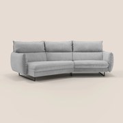 Monamour divano moderno angolare con opzione relax elettrico in microfibra smacchiabile impermeabile T11 grigio chiaro