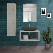 Mobile bagno sospeso aperto 80 cm Master grigio nuvola