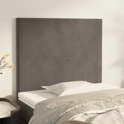 Testiera 2 pz grigio scuro 80x5x78/88 cm in velluto