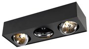 Faretto da soffitto di design nero quadrato 3 luci - Kaya